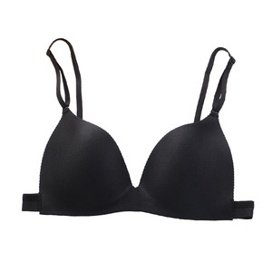 Triangle Cup -free steel rim thin band bras underwear female girl gathered flat chest, small chest bra, summer no shoulder strap