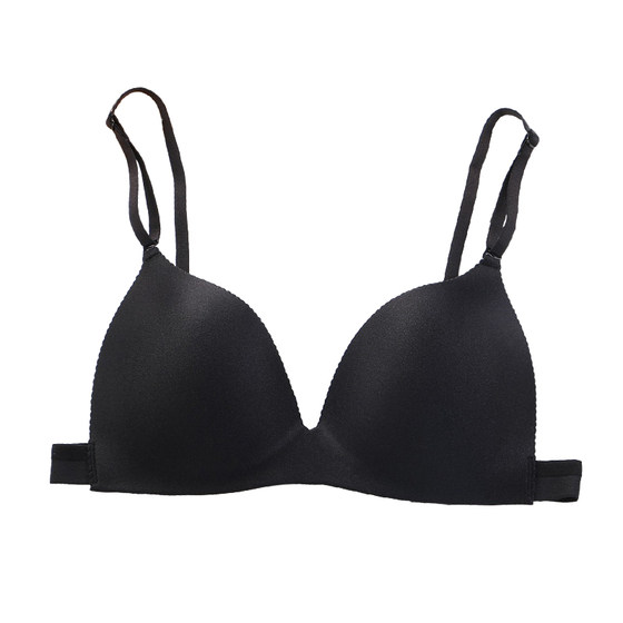 Triangle Cup -free steel rim thin band bras underwear female girl gathered flat chest, small chest bra, summer no shoulder strap