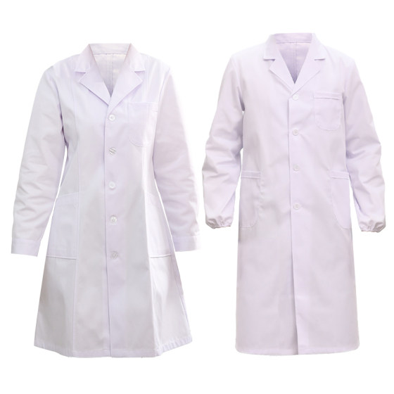 White coat long -sleeved doctor service female and men's experimental service student chemistry physicians repair pharmacy beauty salon work clothes