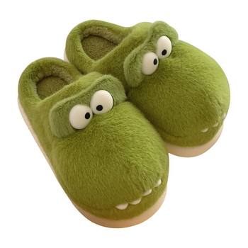 Thin strips of creative cute crocodile indoor cotton slippers