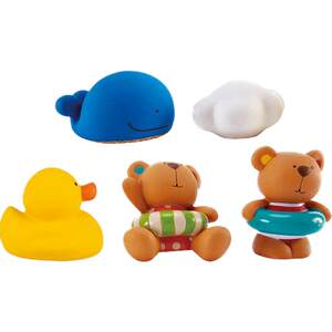 
Hape Teddy plays water doll group baby children boy girls spray little yellow duck baby princess bath toys