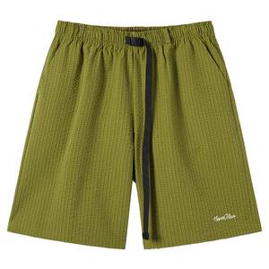 
NMAX large size trendy brand men's 26 summer new elastic waist drawstring seersucker texture straight casual shorts