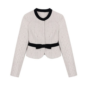 炸鸡欧尼 JeJuna 白秀珠小姐 25羊毛小香风上衣黑色a字半裙套装女