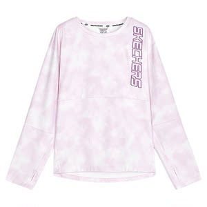 
Skechers boys' knitted long-sleeved bottoming T-shirt spring new high-end fashion round neck loose sports top