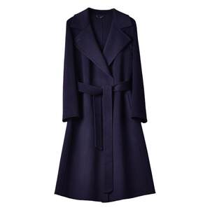 
Zaixi 2025 autumn and winter new double-sided wool wool coat for women mid-length navy blue high-end temperament wool coat