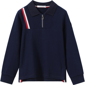 
British boys' long-sleeved POLO shirt 2026 spring new children's lapel T-shirt boy's handsome British style top