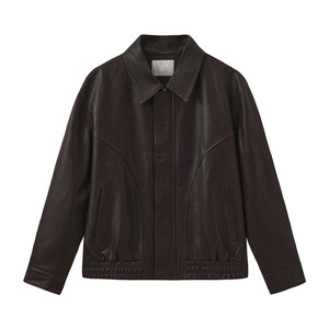 
G home men's autumn and winter new retro brown casual sheepskin leather jacket trendy G25X124002/A61