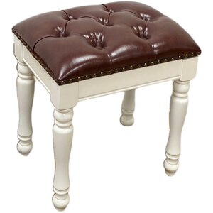 American makeup stool solid wood makeup stool European -style leather dressing stool changing shoe stool bedroom makeup stool Guzheng stool piano stool
