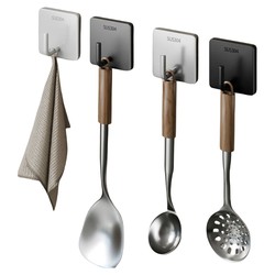 Stainless steel hooks, punch-free adhesive, strong load-bearing, traceless towel hooks, bathroom and kitchen door coat hooks