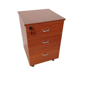 
Solid wood three-pull mobile cabinet with lock table information office storage bedside table file safety drawer cabinet