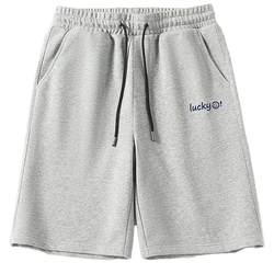 Jewish men's pure cotton printed drawstring shorts