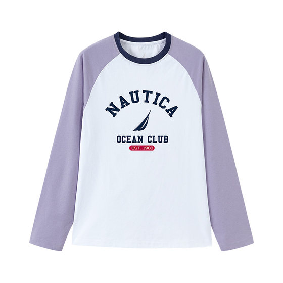 
[7A antibacterial] NAUTICA children's long-sleeved t-shirt 2026 new spring clothing boys and girls sun protection sweatshirt for older children