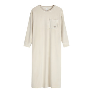 
Xuanliang island velvet nightgown for women winter plus velvet thickened coral velvet pajamas flannel can be worn outside large size home clothes