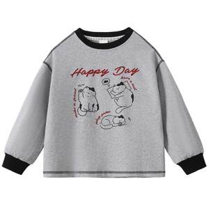 
Ueki boys' T-shirt 2026 spring new style medium and large children's round neck printed casual long-sleeved tops children's T-shirts children's clothing