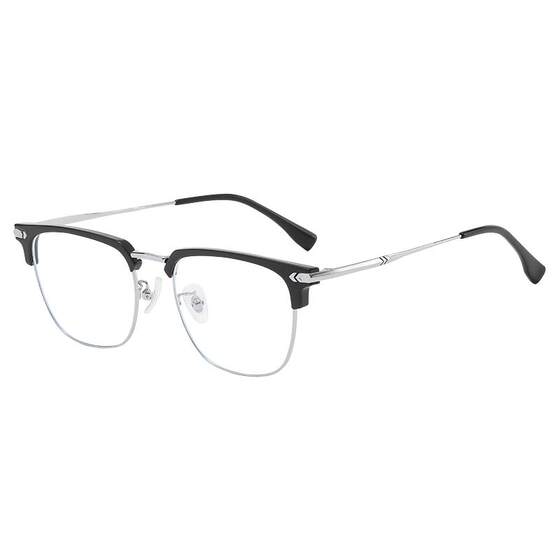 Ultra -pure titanium half -frame myopia glasses frame men's model can be used for several lenses professional online with blue light eye rack
