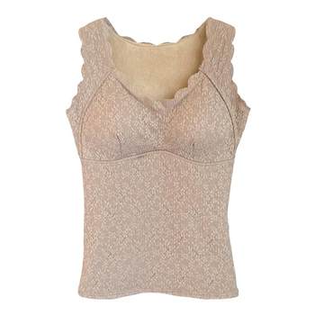 Thickened velvet with chest pad lace suspender vest
