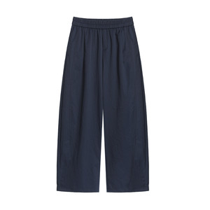 
Ice silk wide-leg pants for women in summer thin high-waisted loose large-size narrow straight-leg eight-nine-length pants Harem scimitar pants