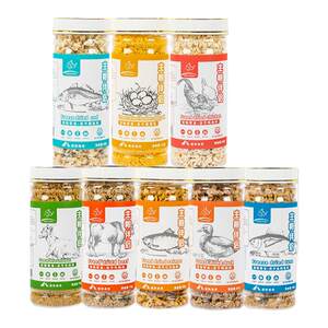 
HaoChong freeze-dried chopped staple food companion cat and dog snacks for puppies and dogs, dried fish, dried chicken, egg yolk, nutritious hair gills