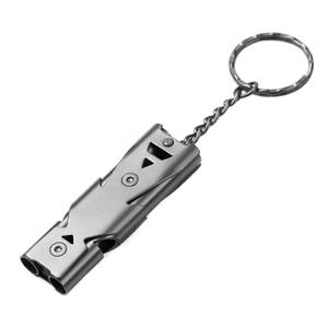 
Stainless steel outdoor camping rescue whistle high frequency whistle survival equipment survival double hole whistle basketball referee whistle