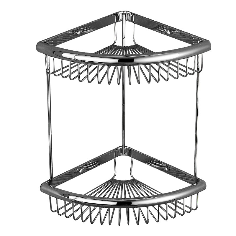 Golden Wood Doctrine Copper Corner Shower Rack - Double Layer Bathroom ...