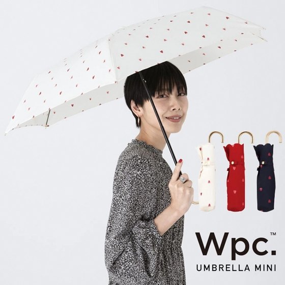 Wpc 日本雨伞爱心桃心少女小清新轻量mini小巧太阳伞遮阳伞