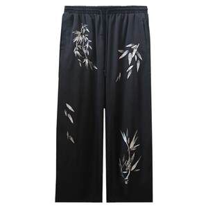 
Banxianji Bamboo Cui Summer Thin Men's Pants New Chinese Style National Style Embroidered Straight Pants Loose Casual Pants