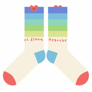 
Unlimited Socks Women's 2026 New Hot Style Mid-Tube Cotton Socks Cute Dopamine Striped Sports Spring Autumn Summer
