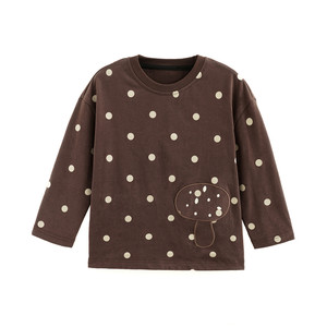 
Yantaijia boys pure cotton polka dot long-sleeved T-shirt spring clothes children's bottoming shirt baby round neck T-shirt top
