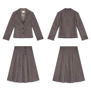 Eryang Design [Chu Li] High-quality herringbone wool suit jacket and skirt with light workplace temperament suit