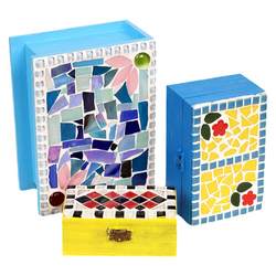 diy pen holder storage box solid wood mosaic
