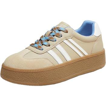 
Bestu 2025 Autumn New Genuine Leather Retro Thick-Soled Moral Training Shoes Women's Sports Casual Shoes D3275CM5