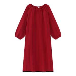 
Mo Li Mo [Red Thread Miyi Skirt] 2026 Yunduo Cotton Going Out Pajamas Spring and Autumn Animal Year Big Red Nightgown for Women