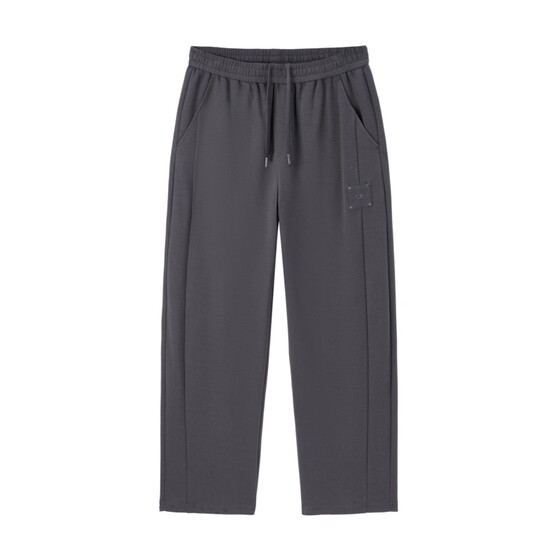 
Peacebird men's waffle trousers wide-leg texture straight-leg casual pants black loose sports pants boys' trousers trendy