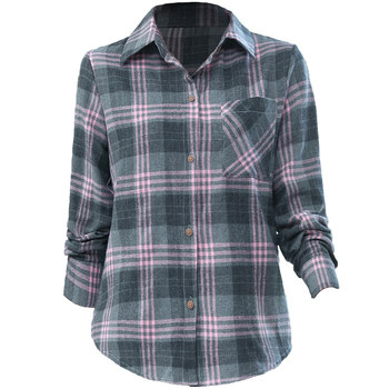 Mom's autumn long-sleeved plaid shirt for middle-aged women