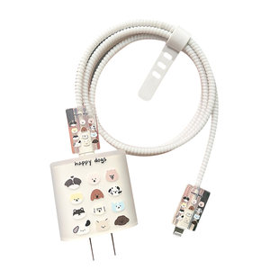 
Cartoon animal suitable for 20W Apple 17air charger protective case iPhone 16plus data cable anti-broken 15promax/14/13 mobile phone charging head protective case anti-cat bite