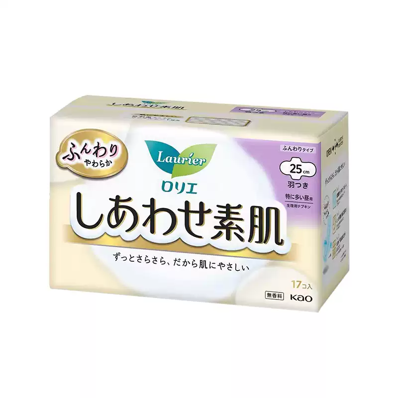 日本进口花王乐而雅F透气棉柔日用卫生巾25cm17片