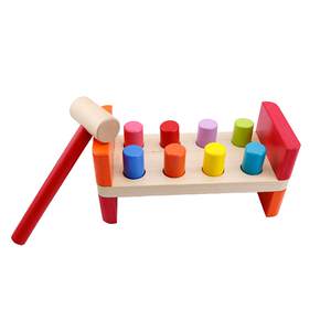 
Early childhood education intelligence toys Montessori knocking music hammer pile driving platform baby training wood 3 year old boy and girl