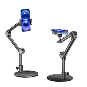 
Professional desktop mobile phone overhead shooting special bracket 2025 new mobile phone bracket jewelry food calligraphy live vlog photography artifact multi-functional lifting and rotating support with fill light