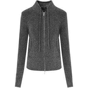 
COCOBELLA fashion double zipper gray sweater women's autumn and winter warm coat gray sweater MZ3266