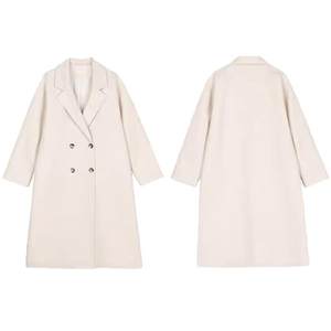 The long woolen woolen coat in the windbreaker is thin, loose, overweed, double -breasted laziness, lazy wind