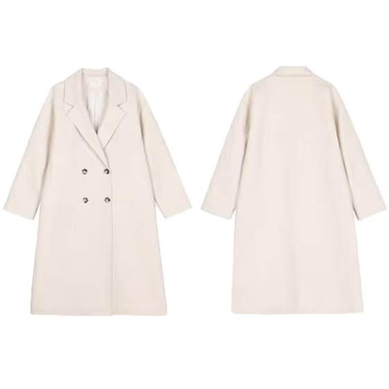 The long woolen woolen coat in the windbreaker is thin, loose, overweed, double -breasted laziness, lazy wind