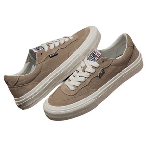 VISION official FLAT TOP milk tea brown low top classic fur canvas shoes for men and women street skateboard shoes