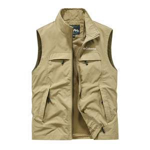 
Columbia summer vest men's mesh breathable thin jacket coat quick-drying vest fishing casual photography vest