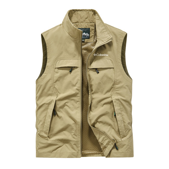
Columbia summer vest men's mesh breathable thin jacket coat quick-drying vest fishing casual photography vest