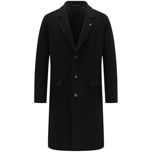 
[Pure Wool] Navigare Italian Small Sail Black Mid-Length Woolen Coat Men's Spring Windbreaker Jacket