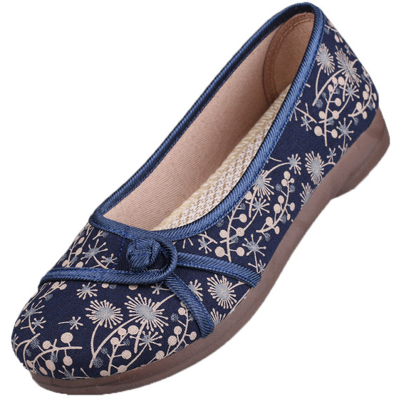 Old Beijing cloth shoes comfortable and breathable women's shoes non -slip middle -aged and elderly mother shoes elderly soft sole shoes grandma casual single shoes