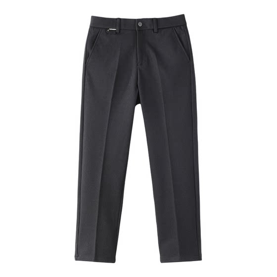 Special price winter heavy pit texture casual woolen pants retro solid color brushed warm small feet straight pants for men