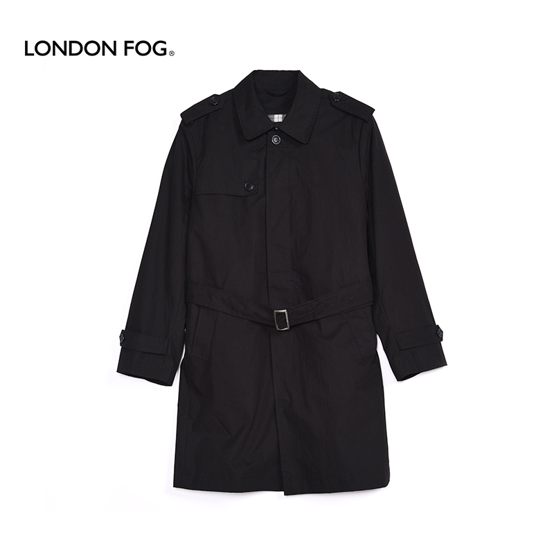 LondonFog伦敦雾棉风衣秋冬新款男士商务翻领中长款防风舒适外套