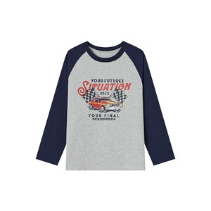 
Duojia boys' long-sleeved T-shirt pure cotton 2026 spring and autumn new style children's printed medium and large children's raglan sleeve tops