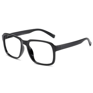 Retro tide people thin face men's and women's fashion box flat -light mirror black frame glasses frame can be equipped with close -ups frame